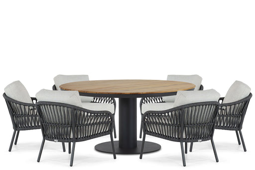 Coco Puerto/Salerno 160 cm low dining tuinset 7-delig - laag