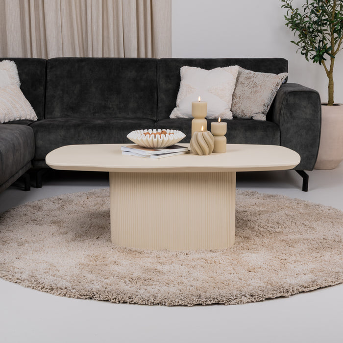 Tower Living Deens Ovale Salontafel Corbetta Minerale cement finish, 120 x 70cm - Beige - Ovaal