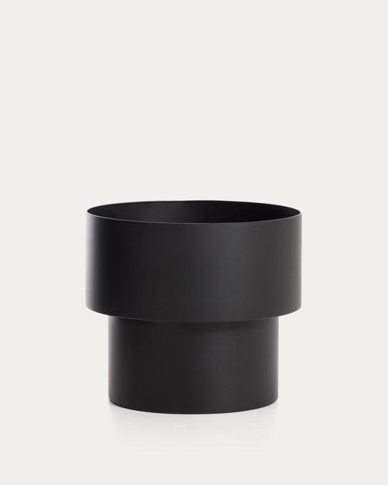 Kave Home Plantenbak Mash Metaal, Ø41cm - Zwart - Rond