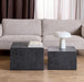 Bendt Salontafel Flavian Black Ocean look, Set van 2 stuks - Zwart - Vierkant