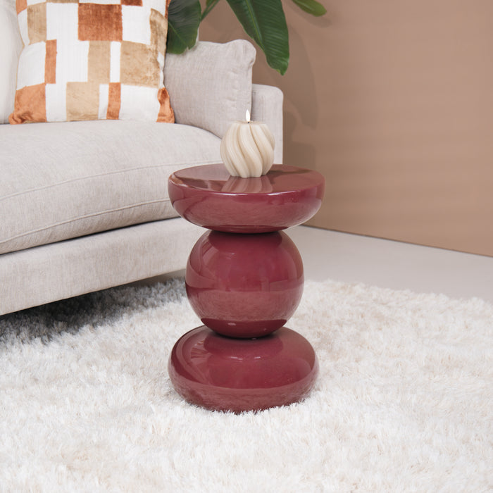 Brix Ronde Bijzettafel Dex 33cm - Maroon