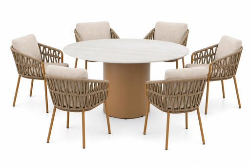 4 Seasons Outdoor Biarritz/Colorado 160 cm dining tuinset 7-delig