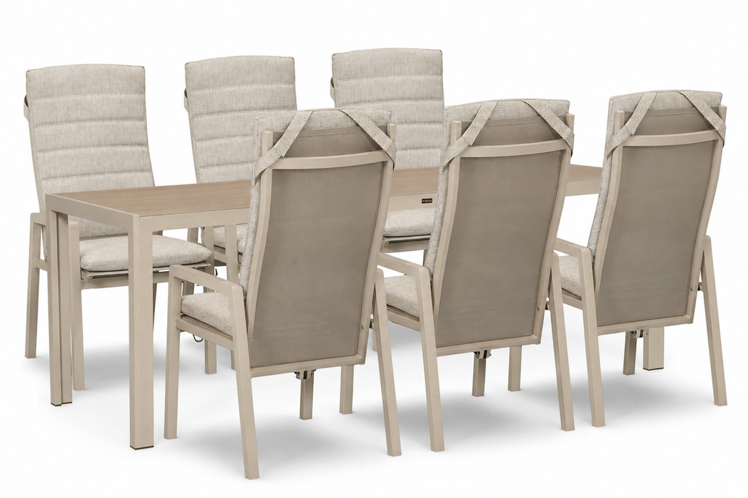 Lifestyle Vivaro/Creta 205x90 cm dining tuinset 7-delig