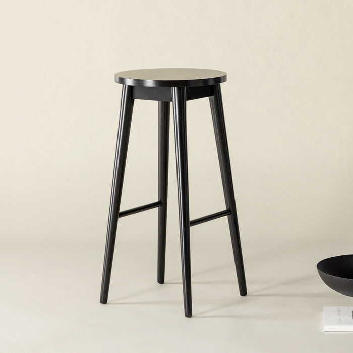 Nohr Barkruk Donella Rubberhout - Zwart (zithoogte 75cm)