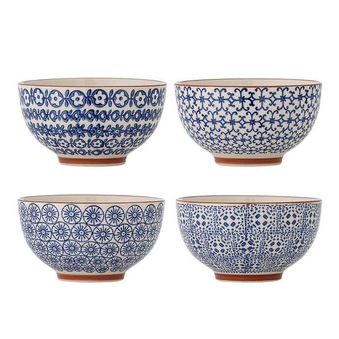 Bloomingville Schaal Karine Set van 4 stuks - Blauw