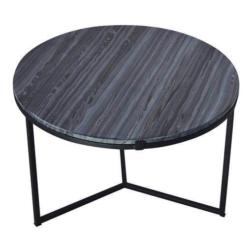 Urban Interiors Bijzettafel Loft 42 Marmer, Ø60cm - Zwart - Rond - ThatLyfeStyle