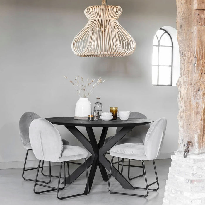 DTP Home Ronde Eettafel Shape Teakhout 130 cm Zwart