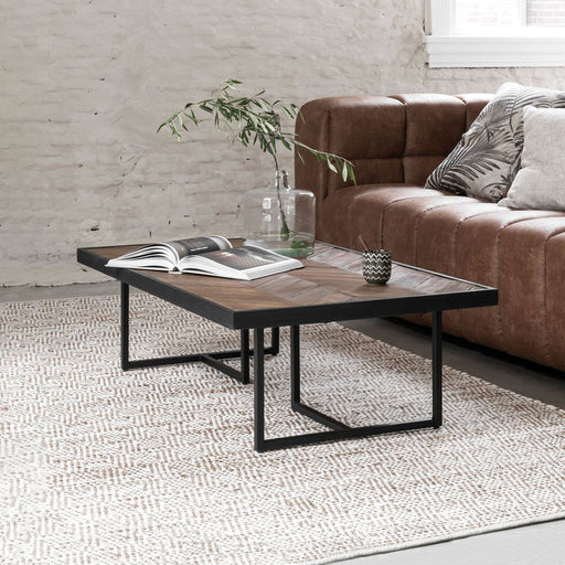 DTP Home Salontafel Criss Cross Hout en staal, 120 x 70cm - Naturel - Japandi