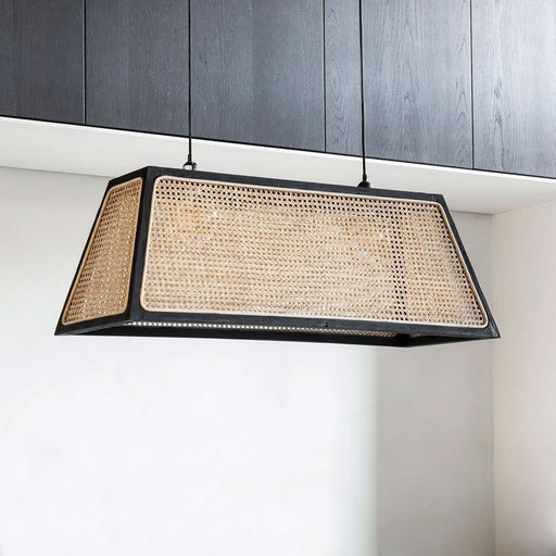 MUST Living Hanglamp Raffles Rotan en teakhout, 100cm - Naturel