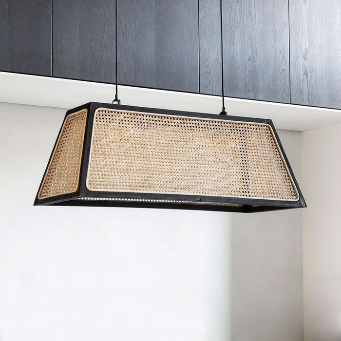 MUST Living Hanglamp Raffles Rotan en teakhout, 100cm - Naturel