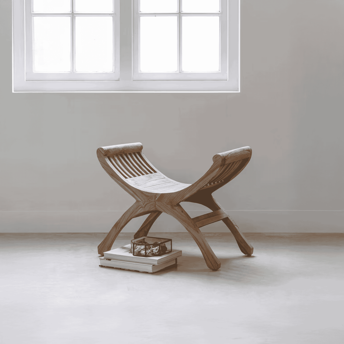 MUST Living Kruk Cleopatra Teakhout, 53cm - Bruin