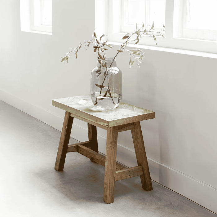 MUST Living Krukje Herringbone Teakhout, 60cm - Naturel