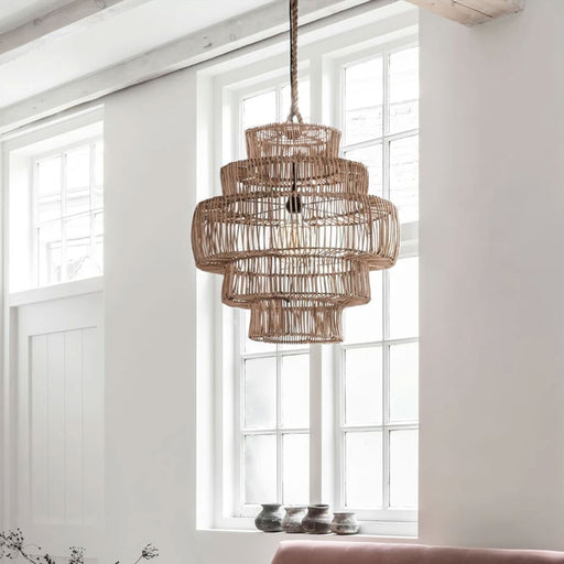 MUST Living Hanglamp Santa Eulària Rotan, 60cm - Naturel - Japandi