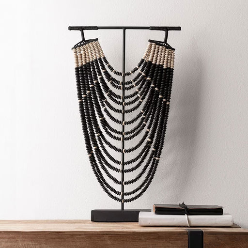 MUST Living Ornament Magic Black Houten kralen, 51cm hoog - Zwart