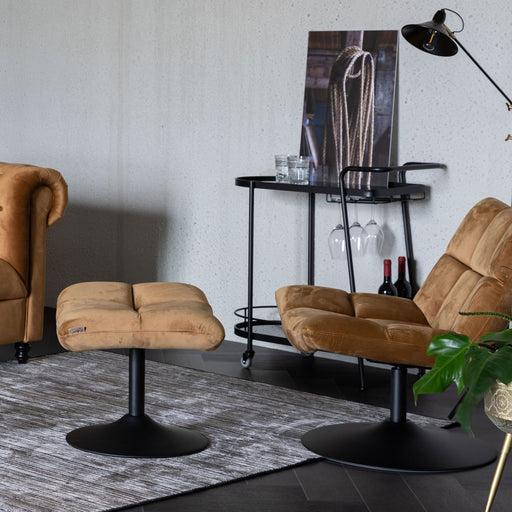 Dutchbone Hocker Bar Velvet - Goud - ThatLyfeStyle