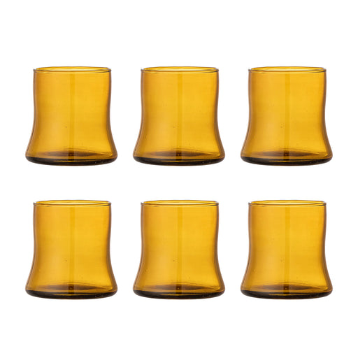 Bloomingville Drinkglas Florentine Set van 6 stuks - Bruin