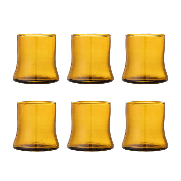 Bloomingville Drinkglas Florentine Set van 6 stuks - Bruin