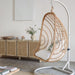 Kave Home Hangstoel Ekaterina Met standaard, Rotan - Naturel/Grijs