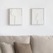 Kave Home Wandpaneel Beija Wit reliëf, canvas 30 x 40cm, Set van 2 stuks - Japandi