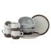 Bloomingville Serviesset Paula Set van 12 stuks - Blauw/Bruin