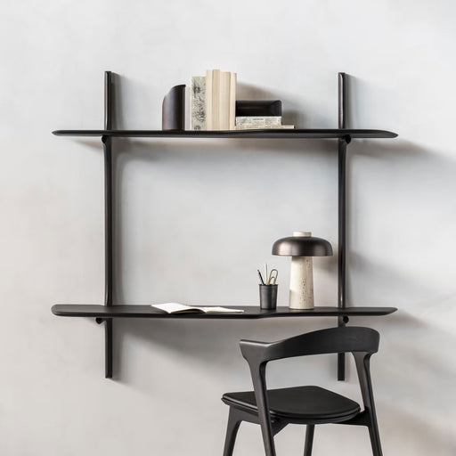 Ethnicraft Hangend Bureau PI Gevernist Mahoniehout, 140 x 48cm - Donkerbruin