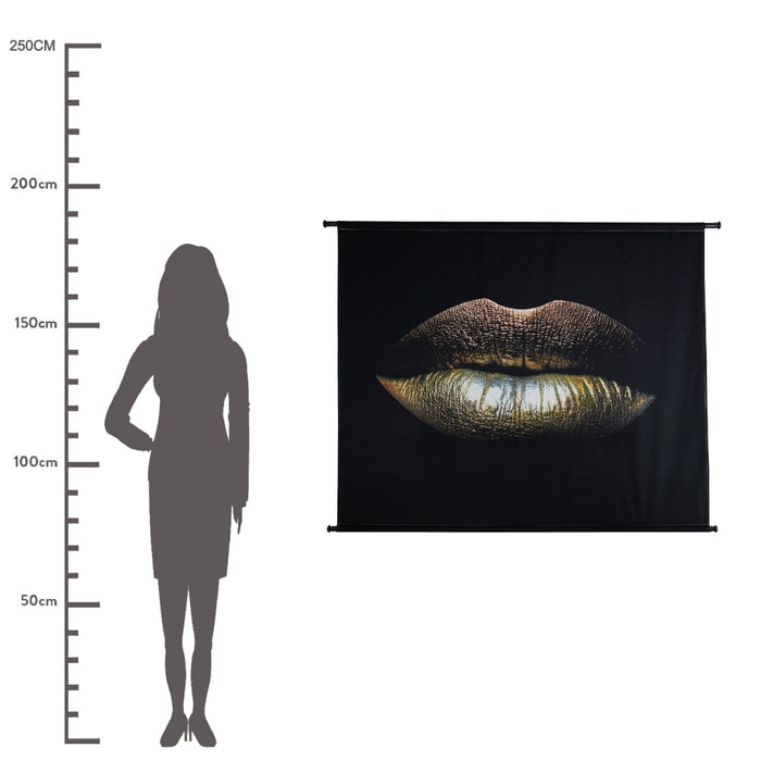 Wandkleed Glamour Kiss - zwart velvet wanddoek - ThatLyfeStyle