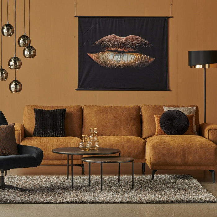 Wandkleed Glamour Kiss - zwart velvet wanddoek - ThatLyfeStyle