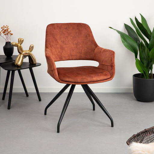 LivingFurn Eetkamerstoel Capp Velvet - Roest - ThatLyfeStyle