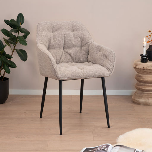 Sohome Eetkamerstoel Milly Bouclé - Beige - ThatLyfeStyle
