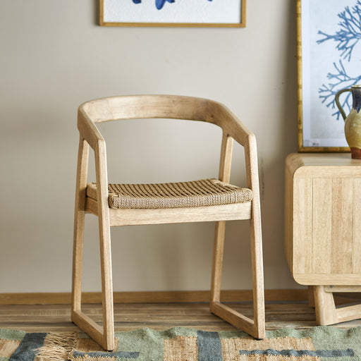 Bloomingville Eetkamerstoel Serrone Rubberhout en touw - Naturel - ThatLyfeStyle