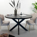 LivingFurn Ronde Eettafel Kala 130cm Mangohout - zwart