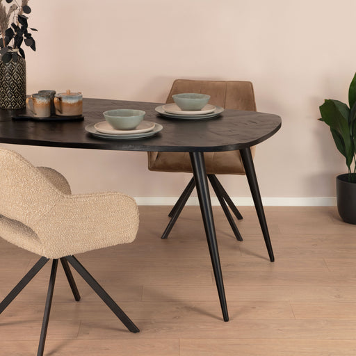Sohome Eettafel Naomi Deens ovaal, Mangohout, 180 x 100cm - Zwart