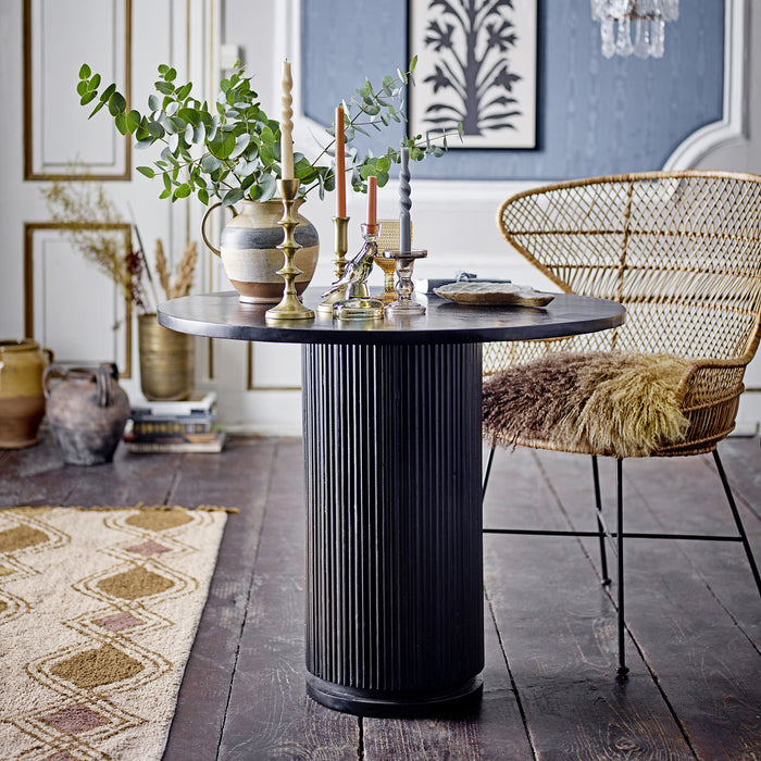 Bloomingville Ronde Eettafel Porto Mangohout, 90cm - Zwart