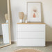 Kave Home Ladekast Abilen Eiken, 90 x 75cm - Wit - ThatLyfeStyle