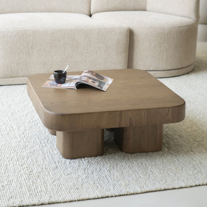 Eleonora Salontafel Harmonie Eiken, 80 x 80cm - Bruin - Vierkant - Japandi