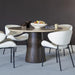 Eleonora Ronde Eettafel Aikin Travertin en Mangohout, 130cm - Beige - Japandi