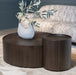 Eleonora Salontafel Max Walnoot, Set van 2 stuks - Bruin - Rond