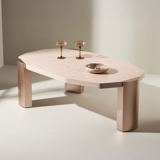 Nohr Organische Salontafel Ellen Marmerlook, 125 x 70cm - Roze