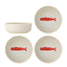 Bloomingville Schaal Hadden Vis, Set van 4 stuks - Rood
