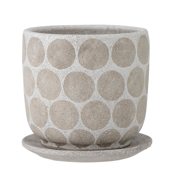 Bloomingville Bloempot Felan Terracotta, 18cm hoog - Wit
