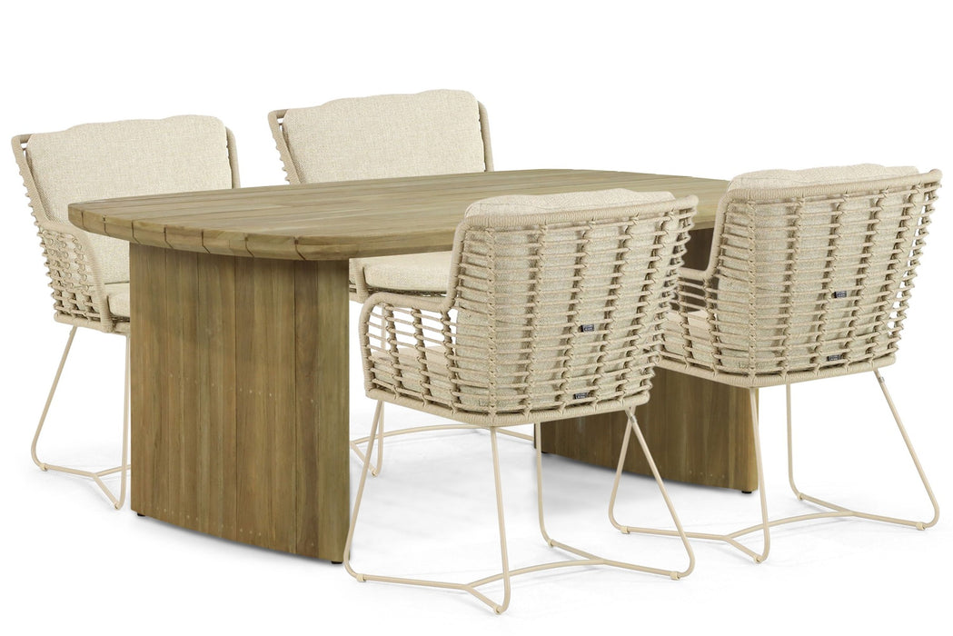 4 Seasons Outdoor Fabrice/Falcon 180 cm dining tuinset 5-delig