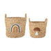 Bloomingville MINI Mand Agnes Regenboog en paddenstoel, Set van 2 stuks - Meerkleurig