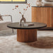 Tower Living Ronde Salontafel Palazzo Teakhout en mineraal stucwerk, 100cm - Zwart