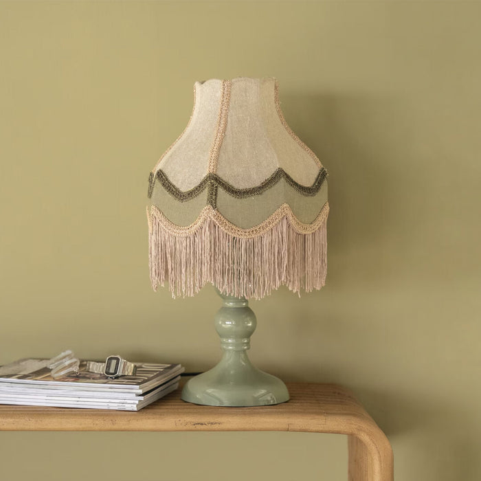 By-Boo Tafellamp Fringaloo Katoen en jute - Groen