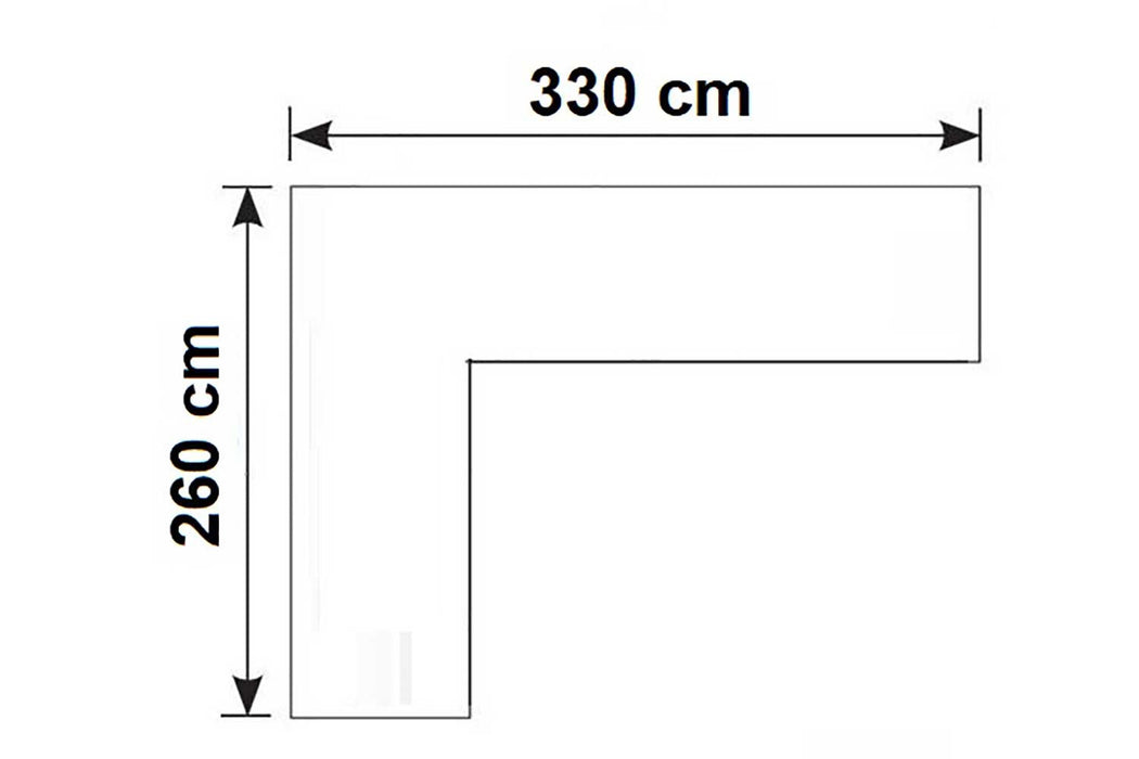Loungesethoes voor loungeset L-vorm Links 330 cm x 260 cm