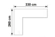 Loungesethoes voor loungeset L-vorm Links 330 cm x 260 cm