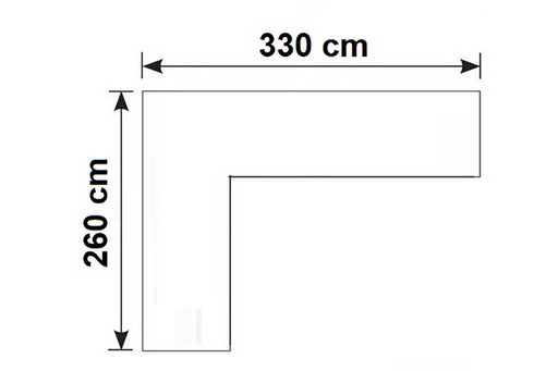 Loungesethoes voor loungeset L-vorm Links 330 cm x 260 cm