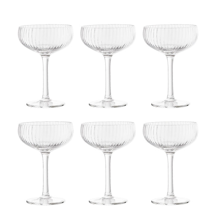Bloomingville Champagneglas Astrid Set van 6 stuks - Transparant