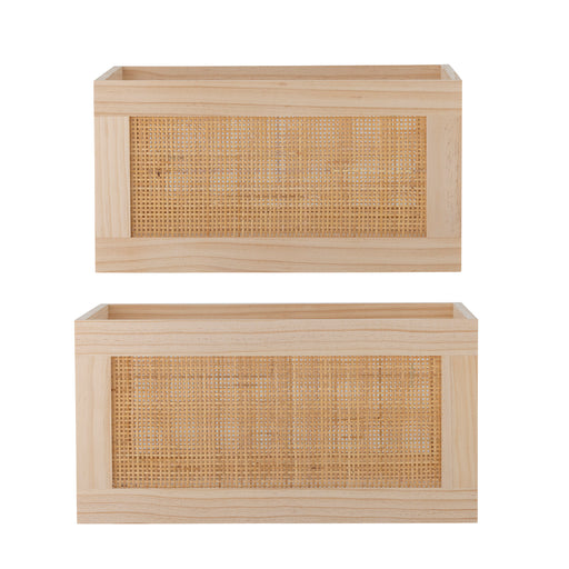 Bloomingville Opbergbox Piana Set van 2 stuks - Naturel - ThatLyfeStyle