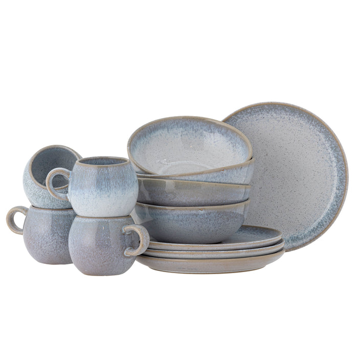 Bloomingville Serviesset Paula Set van 12 stuks - Blauw
